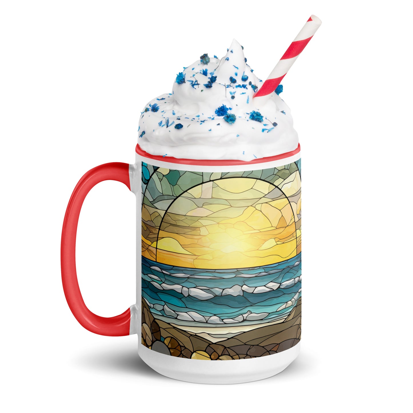 Stained Glass Coastal Sun Sets, Coffee Mug, 11oz and 15oz