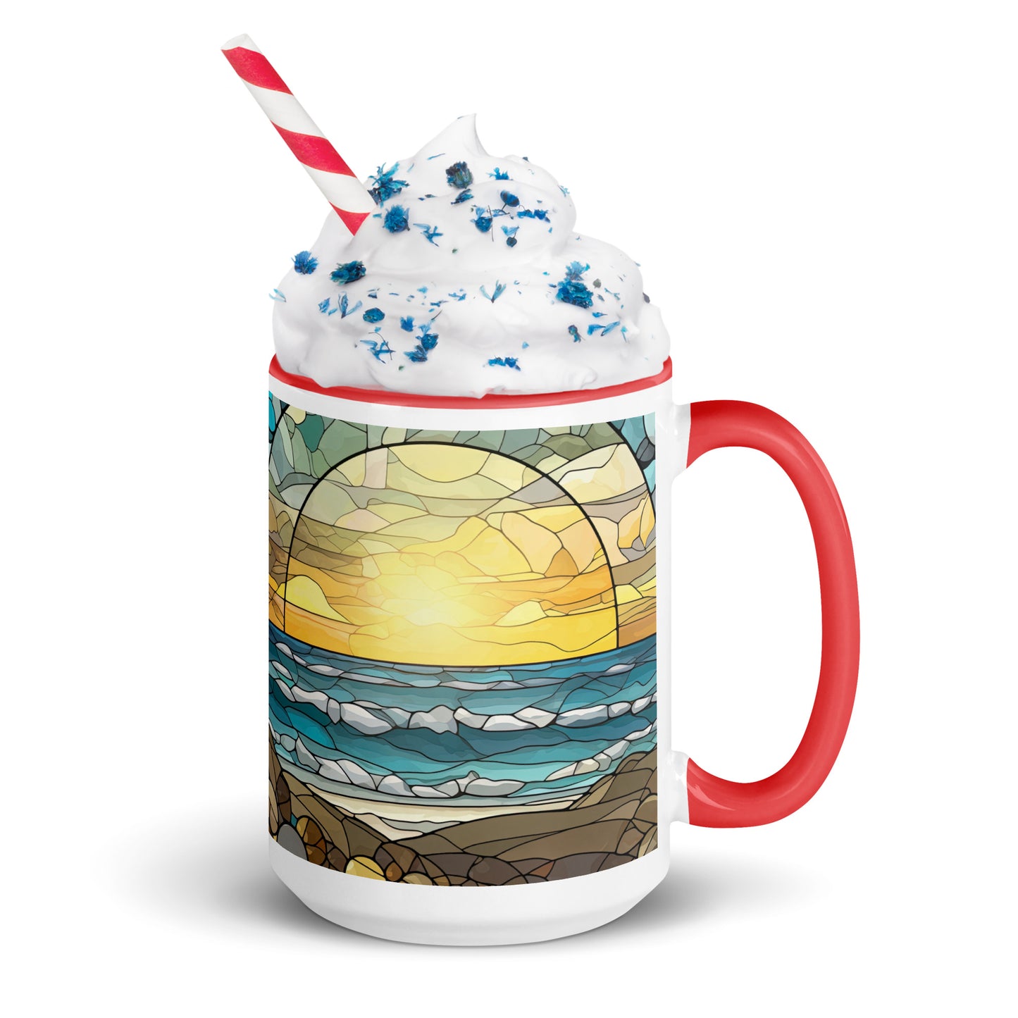 Stained Glass Coastal Sun Sets, Coffee Mug, 11oz and 15oz