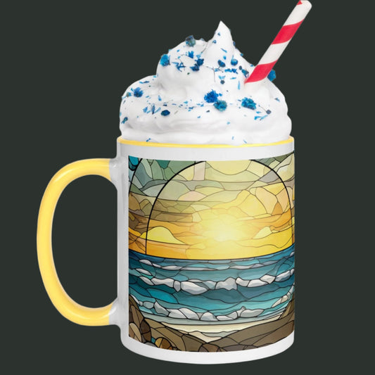 Stained Glass Coastal Sun Sets, Coffee Mug, 11oz and 15oz