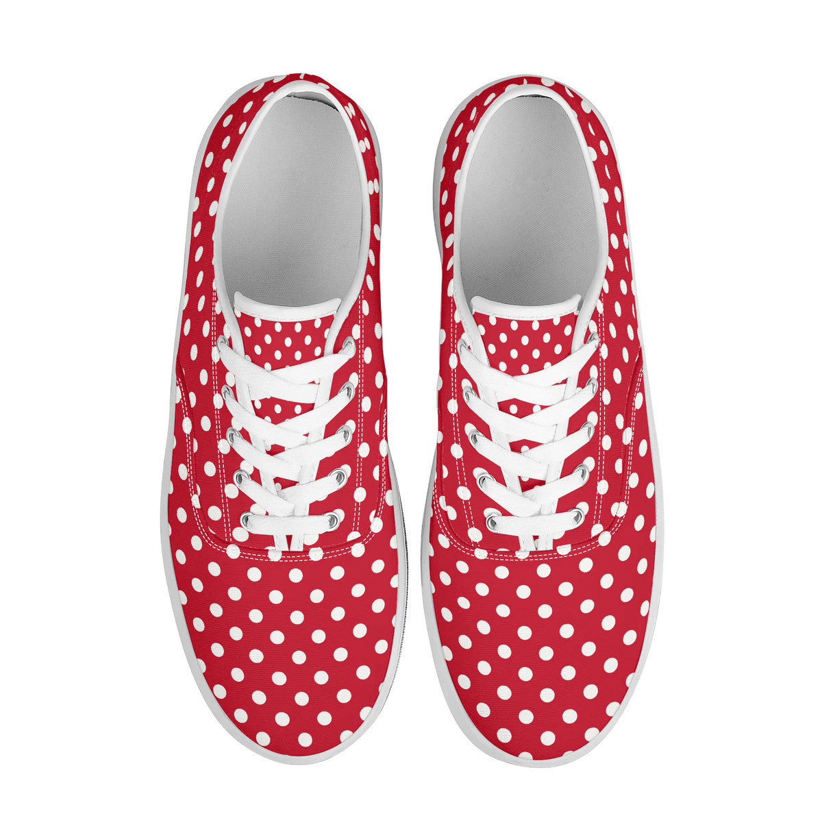 Red and White Polka Dot Sneakers