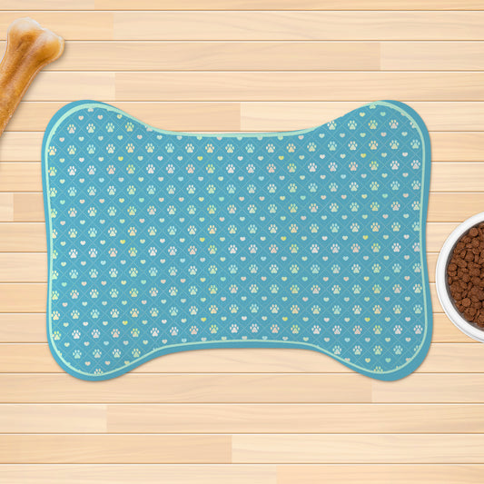 Teal Blue Big Paws Pet Rug